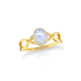 rainbow-moonstone bezel-set ring