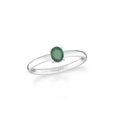 emerald stackable prong-set ring