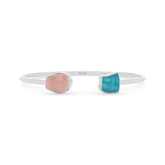 rose quartz paraiba apatite twister bracelet