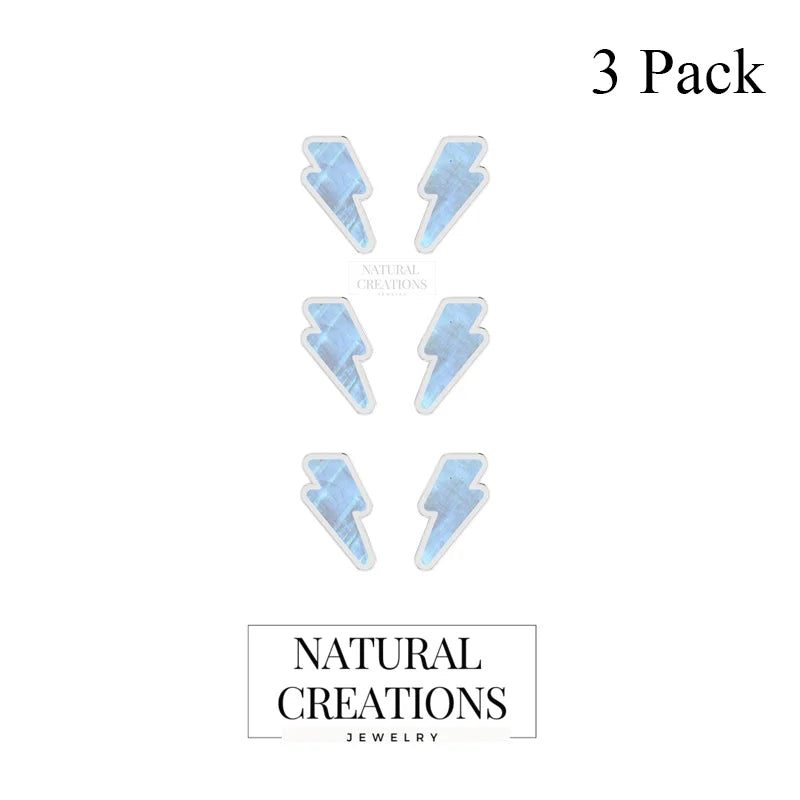 rainbow moonstone slice earrings