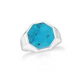 shattuckite men bezel-set ring