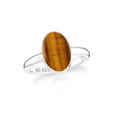tiger eye bezel-set ring