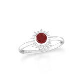 garnet bezel-set ring