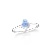 rainbow moonstone stackable bezel-set ring