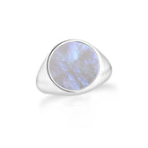 rainbow moonstone mens bezel-set ring