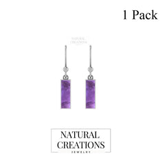 amethyst slice earrings