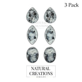 dendritic opal cab earrings