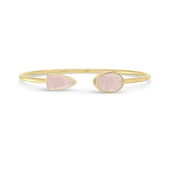 rose quartz cab bracelet
