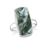 seraphinite bezel-set ring