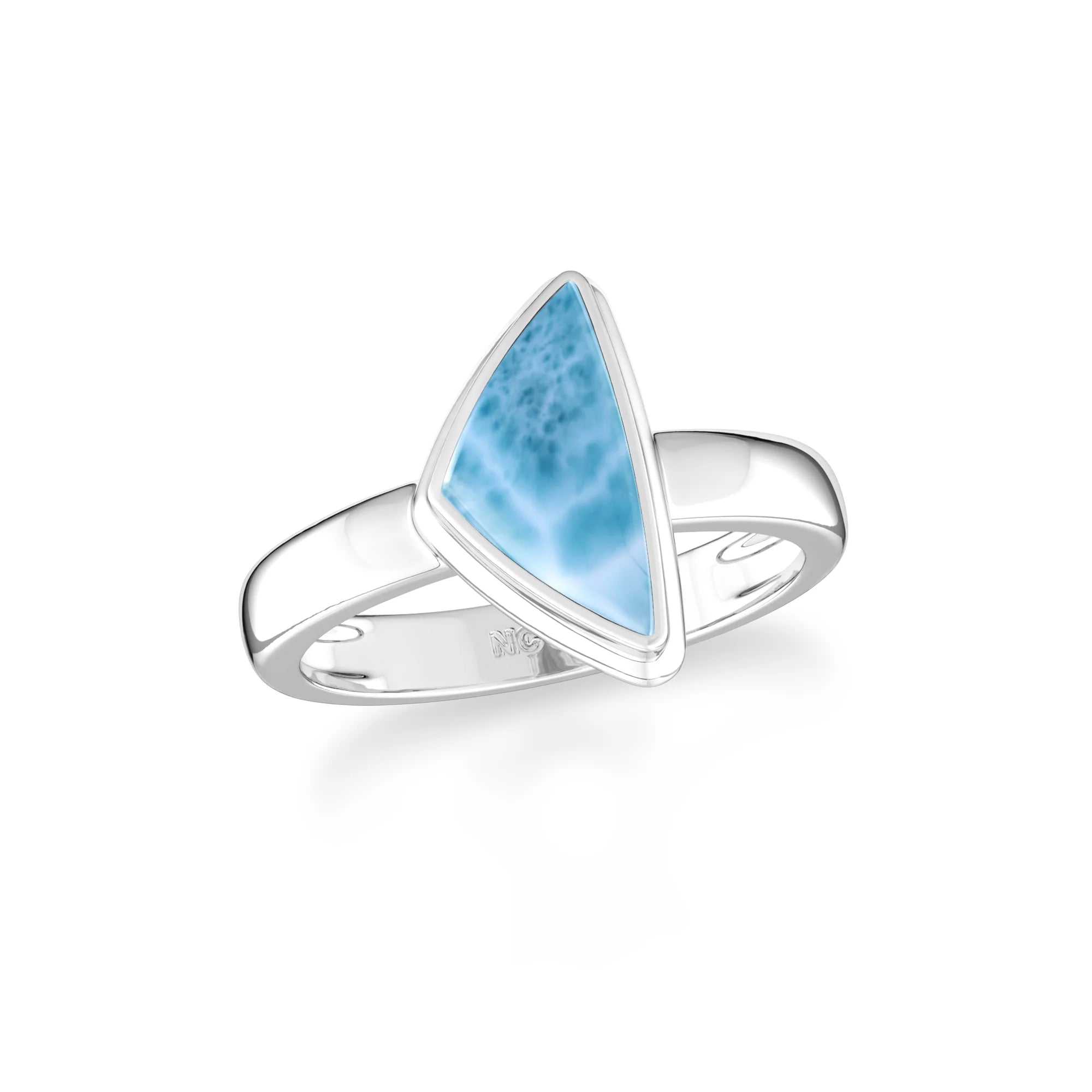 larimar bezel-set ring
