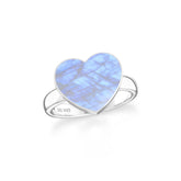 rainbow moonstone bezel-set ring