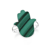 malachite stackable bezel-set ring
