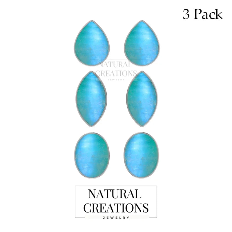 green moonstone cab earrings