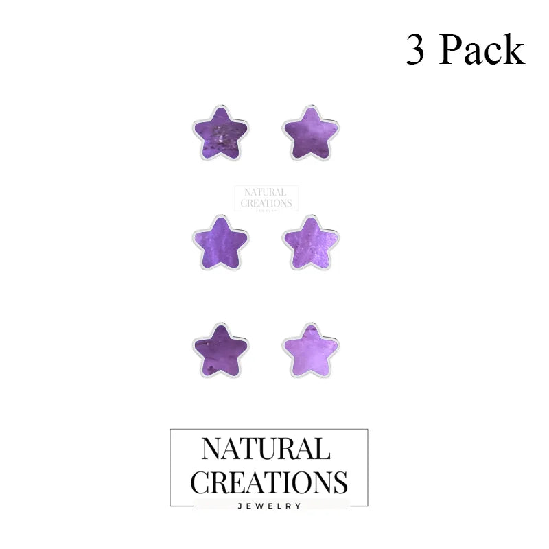 amethyst slice earrings