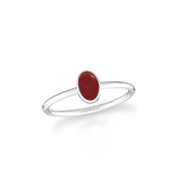 red garnet bezel-set ring