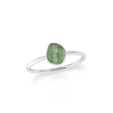 green tourmaline stackable bezel-set ring