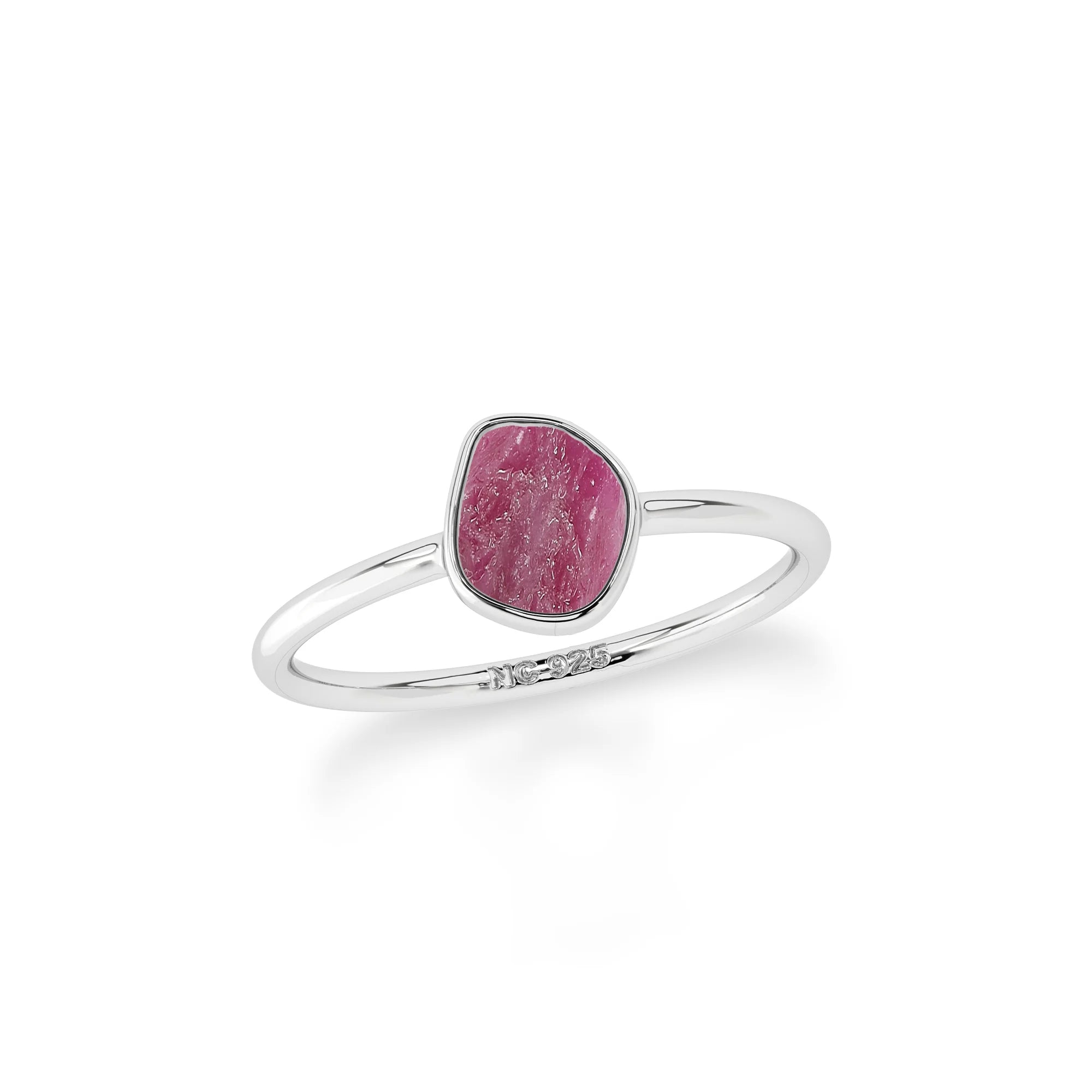 ruby stackable bezel-set ring
