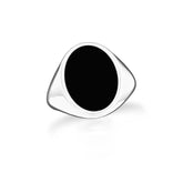 black tourmaline bezel-set ring