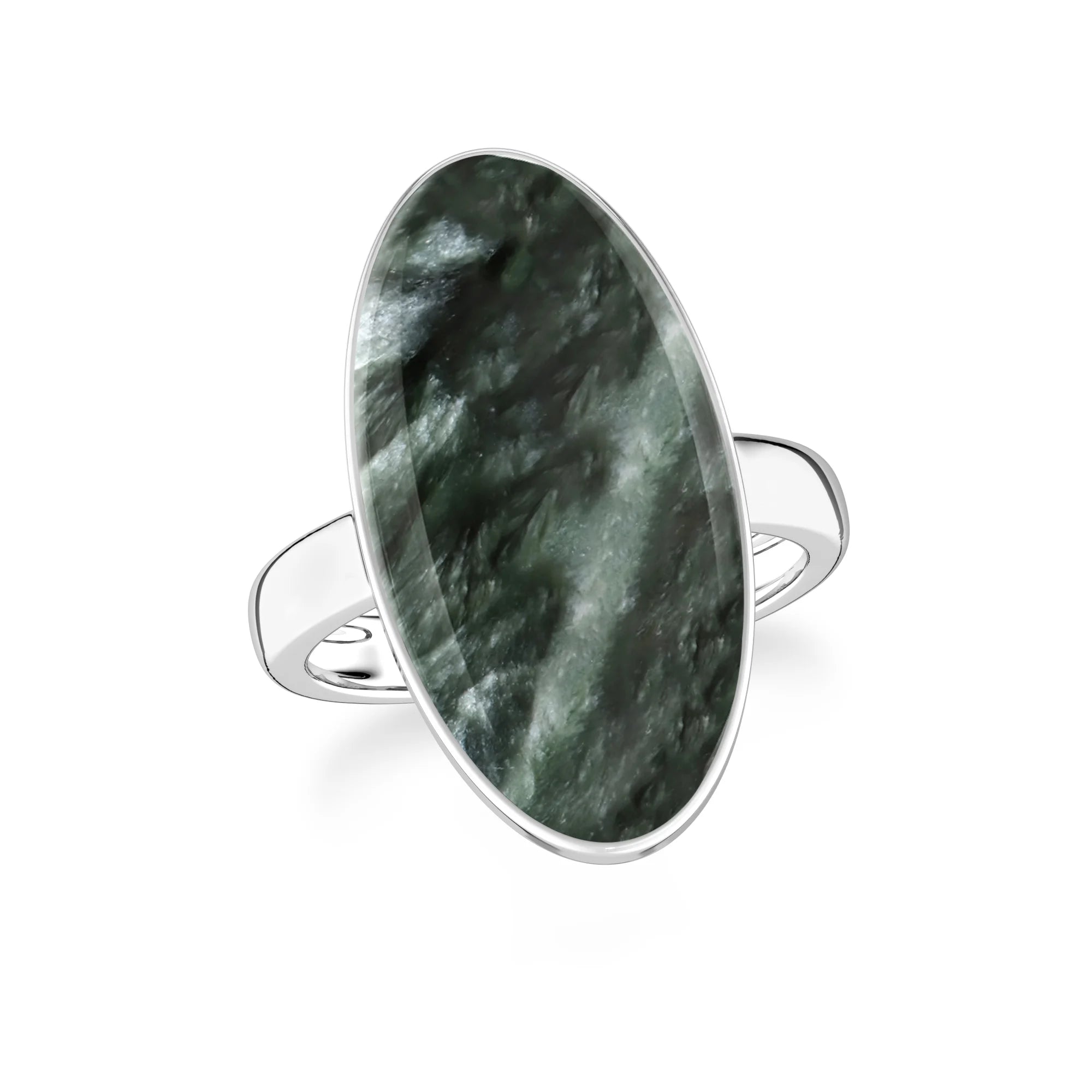 seraphinite bezel-set ring