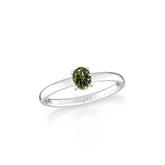 moldavite stackable prong-set ring