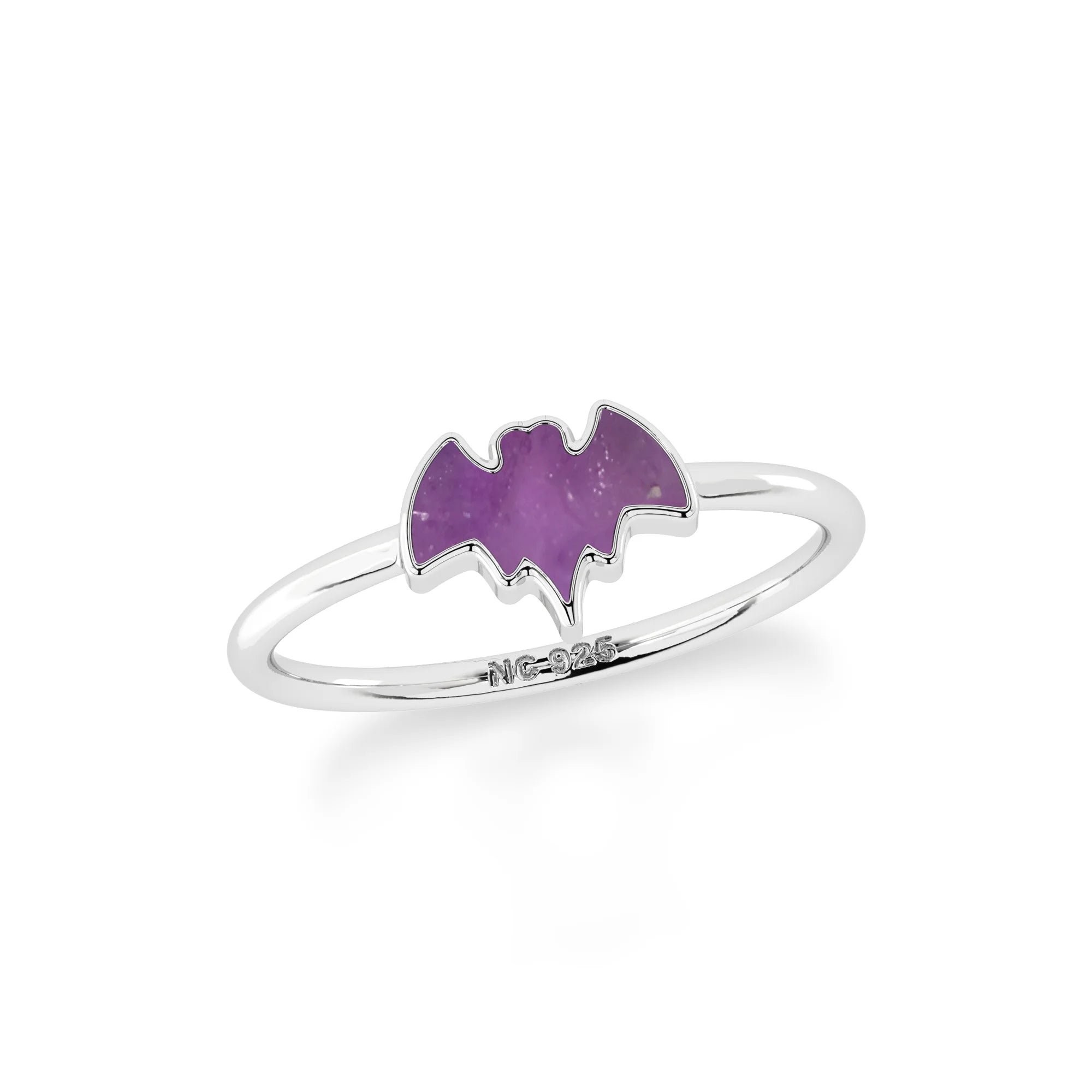 amethyst stackable bezel-set ring