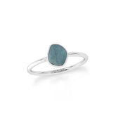 aquamarine stackable bezel-set ring