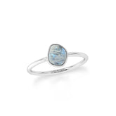 rainbow moonstone stackable bezel-set ring