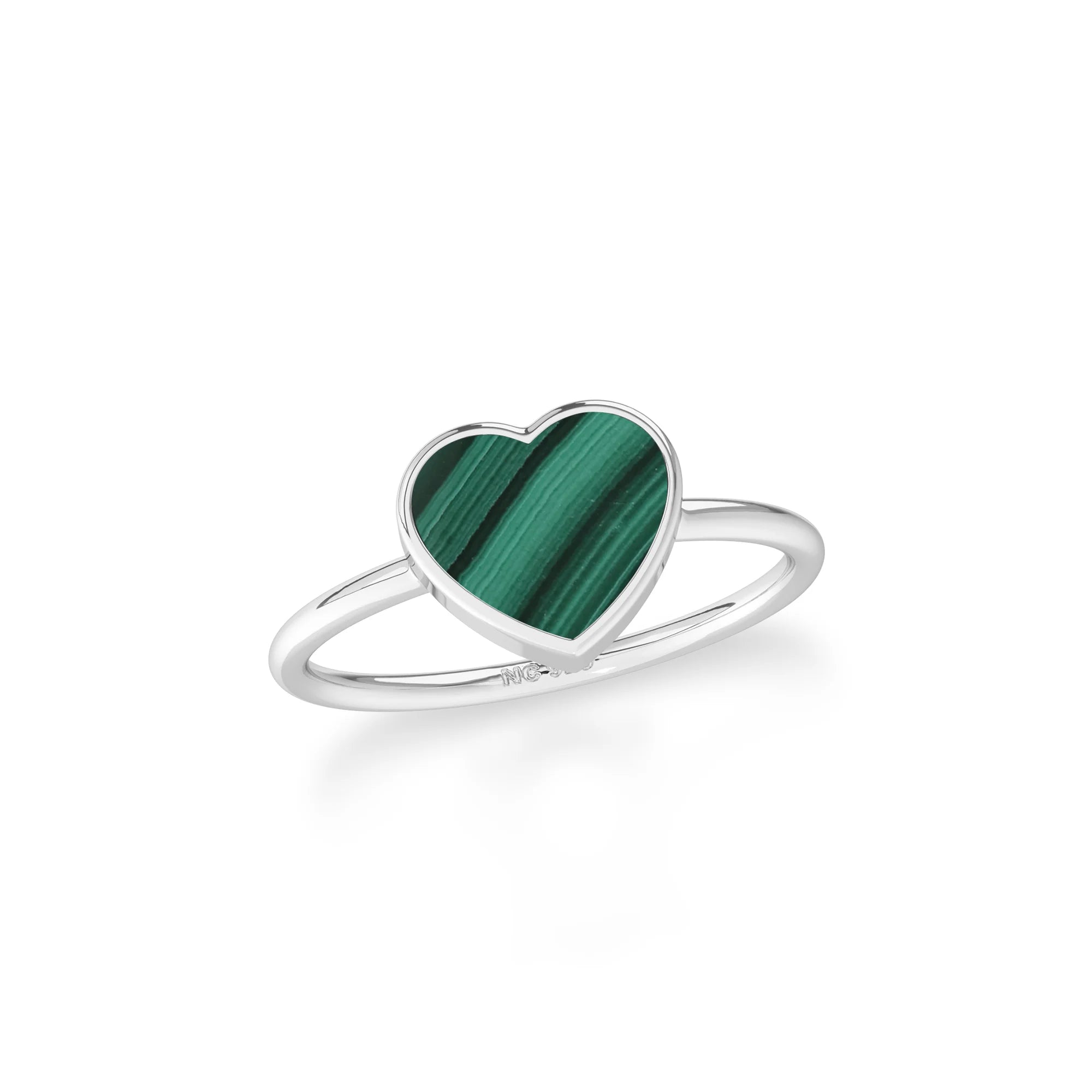 malachite stackable bezel-set ring