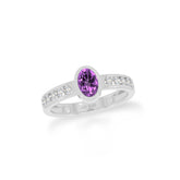 amethyst bezel-set ring