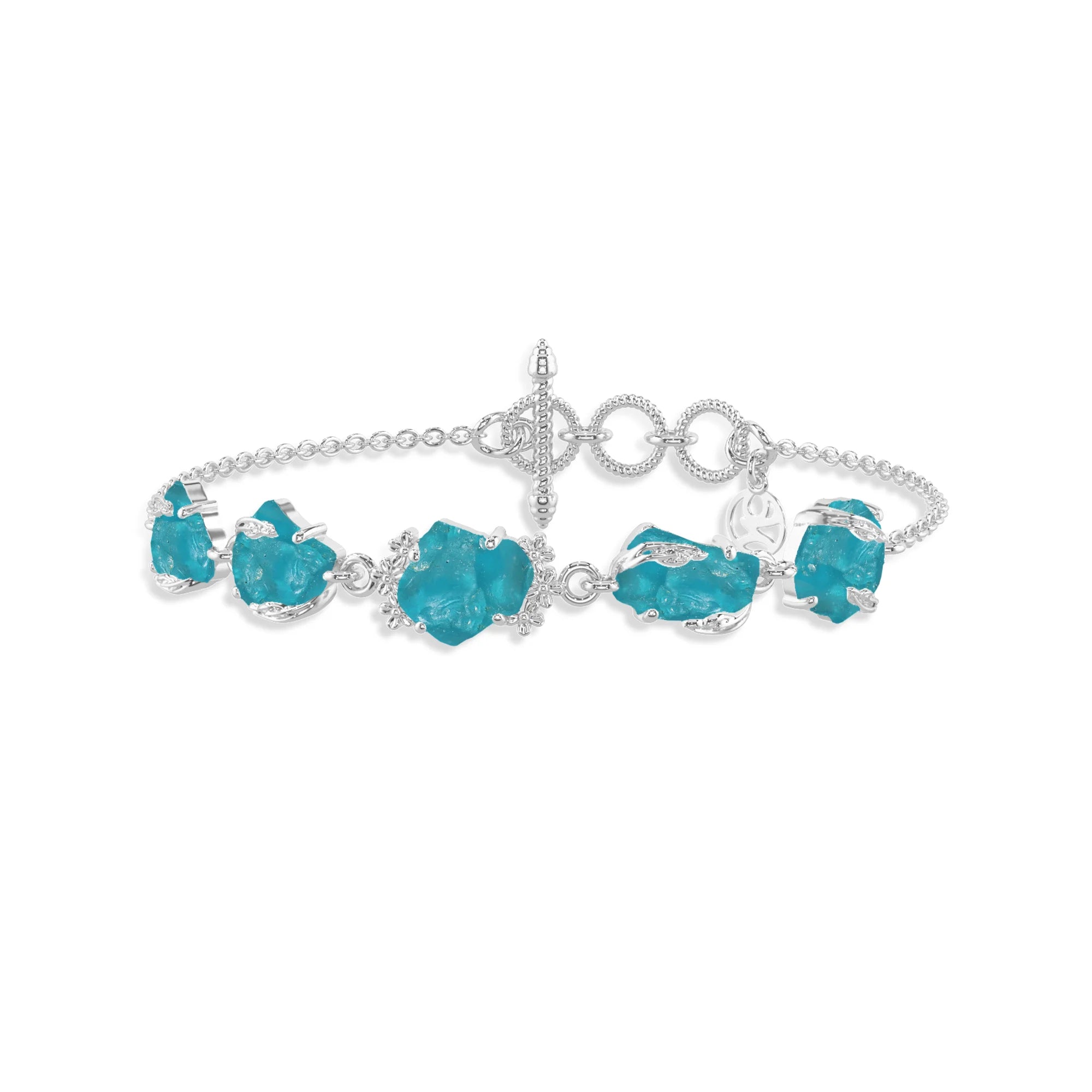 paraiba apatite rough bracelet