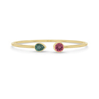 green tourmaline with pink tourmaline cut bracelet