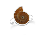 ammonite bezel-set ring