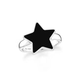 black tourmaline bezel-set ring