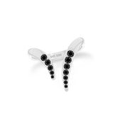 black spinel prong-set ring