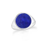 lapis lazuli mens bezel-set ring