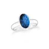 labradorite bezel-set ring