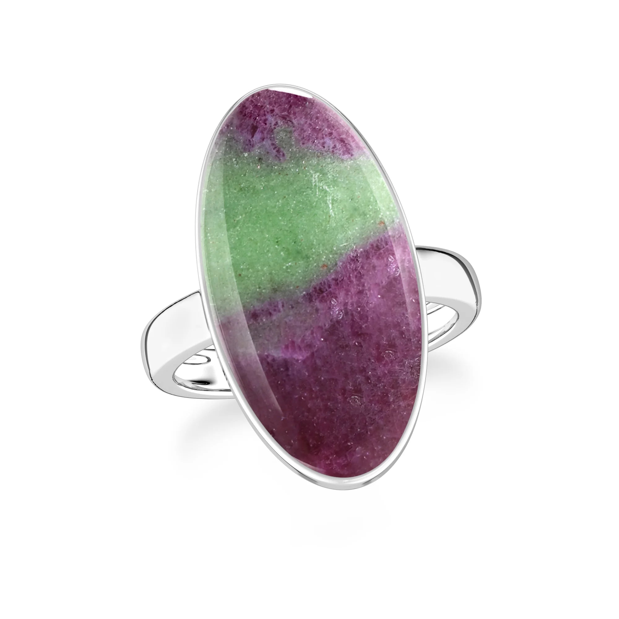 ruby-zoisite bezel-set ring
