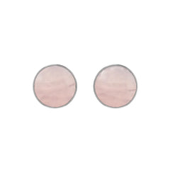 rose quartz cab earrings