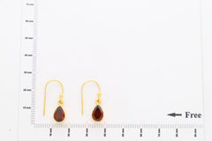 red garnet cut earrings