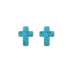 compressed turquoise blue earrings