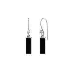 black onyx slice earrings