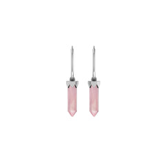 rose quartz cut earrings