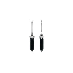 black onyx cut earrings
