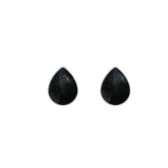 black tourmaline cab earrings