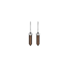 smoky quartz cut earrings