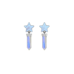 rainbow moonstone slice earrings