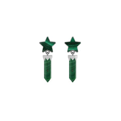 malachite slice earrings