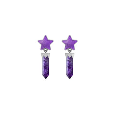 amethyst slice earrings