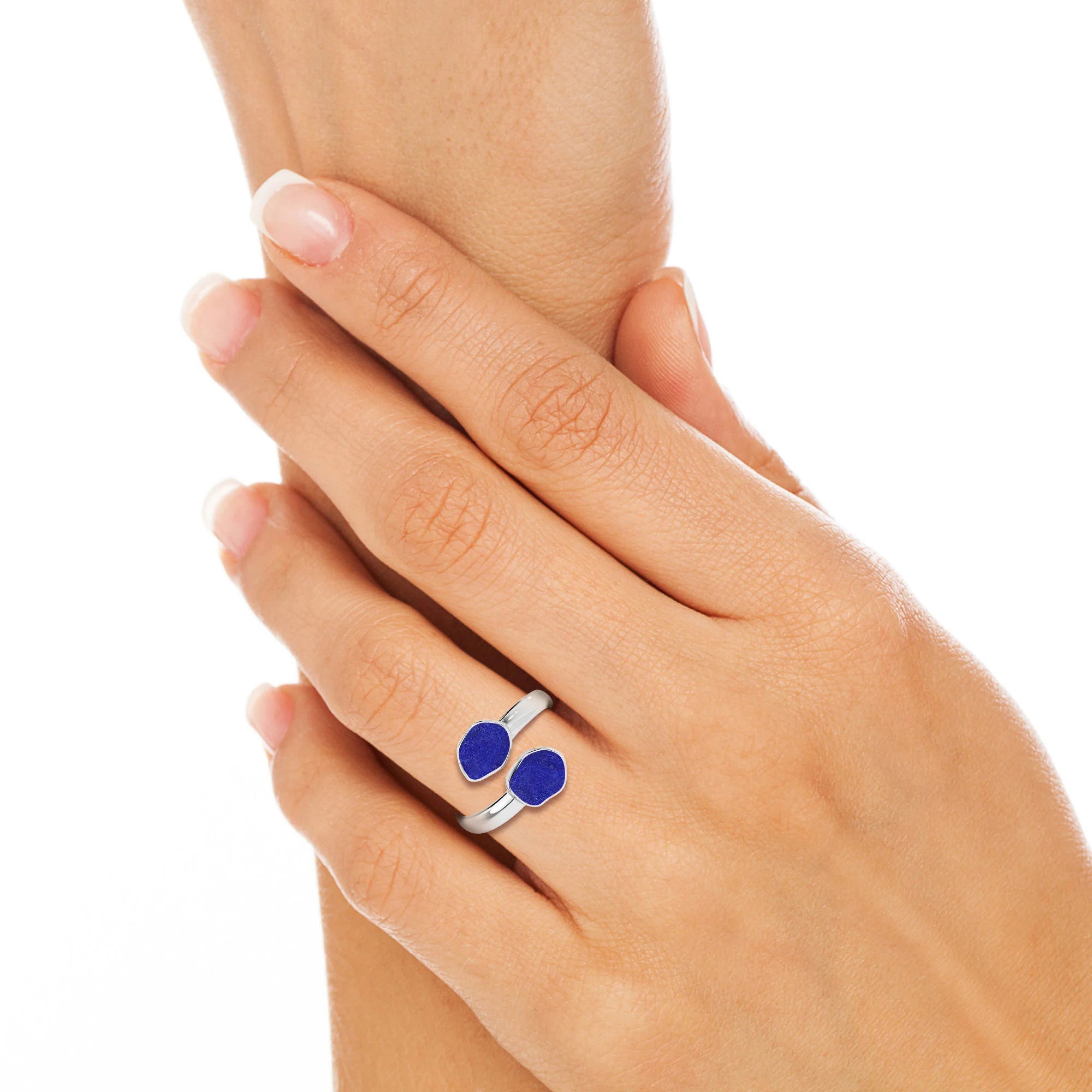 lapis lazuli stackable bezel-set ring