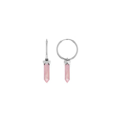 rose quartz cut earrings
